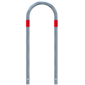 Barrier bracket | as e-charging station protection | for casting in concrete, | total width: 460mm, total height: 1200mm | hot-dip galvanized with red reflective strips foil type RA1/A